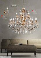 Żyrandol kryształowy francuskie złoto 88cm 15xE14 AURORA 30-99801