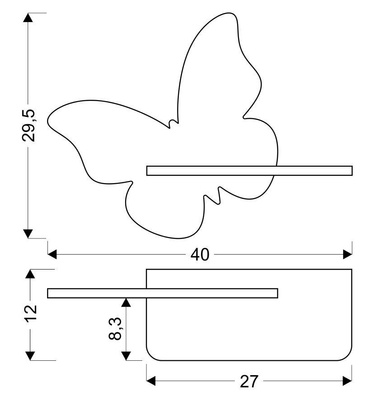 Lampa ścienna kinkiet 5W LED 4000K Kids różowy BUTTERFLY 21-84897