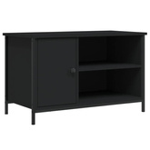 vidaXL Szafka pod TV, czarna, 80x40x50 cm, materiał drewnopochodny
