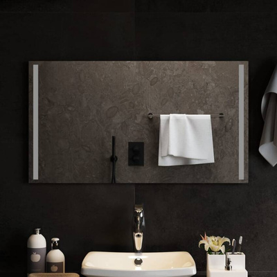 vidaXL Lustro łazienkowe z LED, 90x50 cm