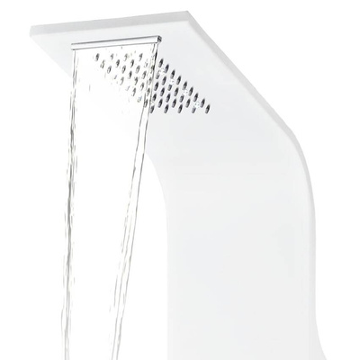 vidaXL Panel prysznicowy, aluminiowy, biały, 20x44x130 cm