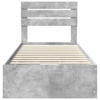 Ramka łóżka Betonowy szary 90 x 190 cm Drewno inżynieryjne