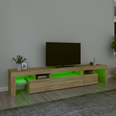 vidaXL Szafka pod TV z oświetleniem LED, dąb sonoma 215x36,5x40 cm
