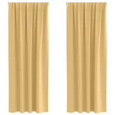 Firany blackout z kółkami 2 pcs Beżowy 225 x 140 cm Poliester