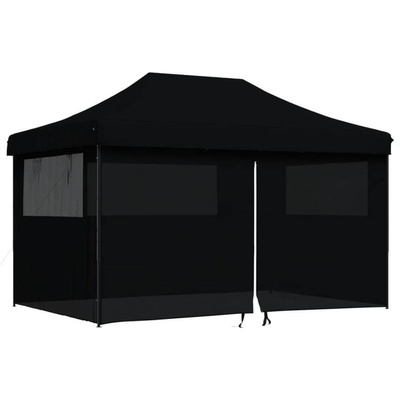 vidaXL Namiot imprezowy typu pop-up z 4 ściankami, czarny model standard