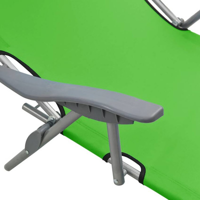 vidaXL Leżak z daszkiem, stalowy, zielony