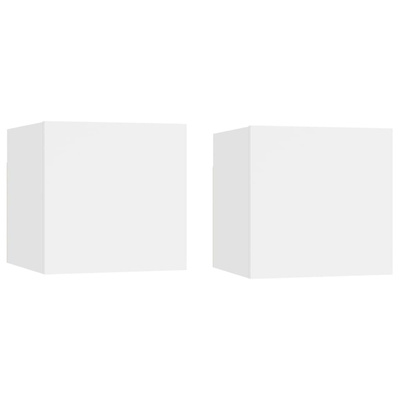 vidaXL Wiszące szafki telewizyjne, 2 szt., białe, 30,5x30x30 cm