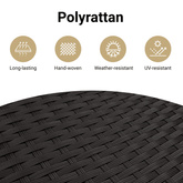 8-cz. zestaw wypoczynkowy do ogrodu, z poduszkami, czarny