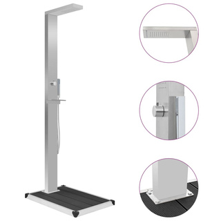 Prysznic ogrodowy z podstawą, WPC, stal nierdzewna