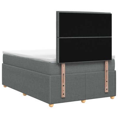 Łóżko z box spring LED z materacem ciemnoszary 120 x 200 cm