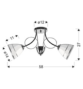 Elotte Lampa Sufitowa 2X40W E27 Biały
