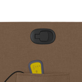 vidaXL Rozkładany fotel masujący, brązowy, obity tkaniną