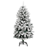 vidaXL Sztuczna choinka na zawiasach, 150 lampek LED i bombki, 120 cm wariant 4