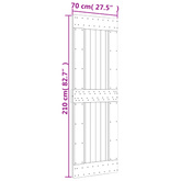 Drzwi przesuwne 70 x 210 cm Lite Drewno Sosnowe (Nieobrobione)