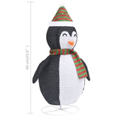 vidaXL Dekoracja świąteczna, pingwin z LED, luksusowa tkanina, 60 cm