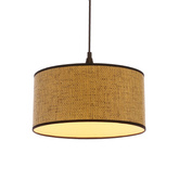 Anaka Lampa Wisząca Czarny 1X40W E27 Abażur Plecionka Beżowo-Brązowa
