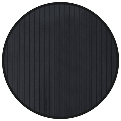 vidaXL Dywan okrągły, czarny, 80 cm, bambusowy