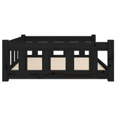 vidaXL Legowisko dla psa, czarne, 105,5x75,5x28 cm, drewno sosnowe