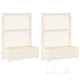 Duża doniczka z trelą 2 pcs Biały 143 x 143 x 133,5 cm PP
