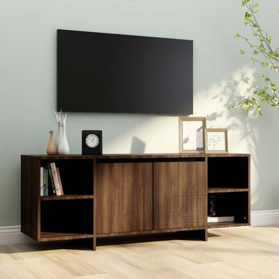 vidaXL Szafka pod TV, brązowy dąb, 130x35x50 cm, płyta wiórowa