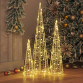 Choinka 3 pcs Ciepła biel 20 x 20 x 80 cm Akryl