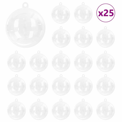Zestaw Bombek Choinkowych 25 pcs przezroczysty ? 10 cm