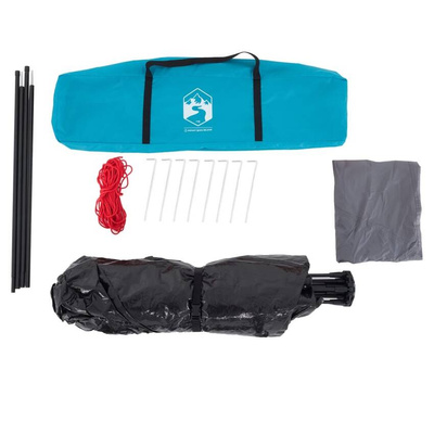 vidaXL Namiot rodzinny, kabinowy, 4-os, niebieski, szybkie rozkładanie