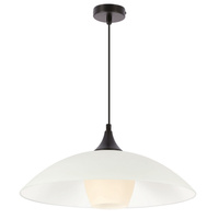 DUETTO lampa wisząca czarny 1x40W E27 klosz biały+beżowy