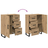 Highboard 2 szt. Dąb rzemieślniczy 69,5 x 34 x 180 cm