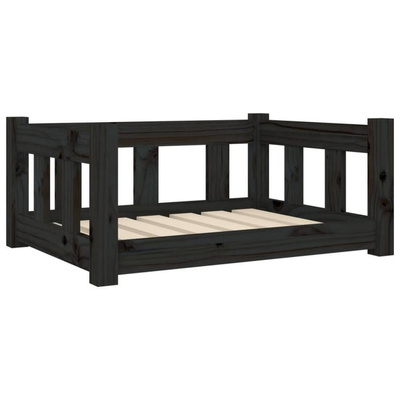 vidaXL Legowisko dla psa, czarne, 65,5x50,5x28 cm, lite drewno sosnowe model standard