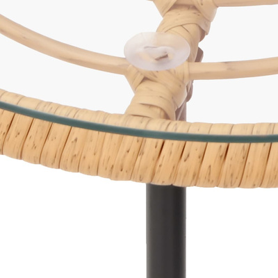 Stół jadalniany, ?50 cm, szkło hartowane i stal