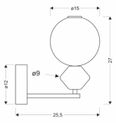 FLORES lampa kinkiet mosiężny+brązowy 7W LED 3000K klosz biały
