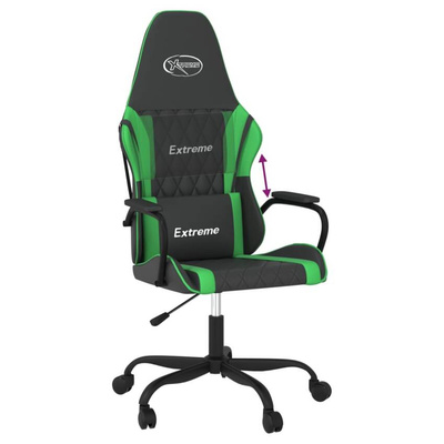 vidaXL Fotel gamingowy, czarno-zielony, sztuczna skóra wariant 5
