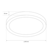 Plafon PERETI 18W czarny pierścień 29,5cm, 3000K barwa ciepła, 1800lm, IP44, 220-240V EDO777611 EDO Solutions