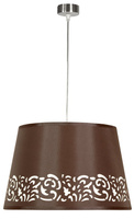 Lampa wisząca Kaszmir z abażurem brązowa tkaninowa do sypialni E27