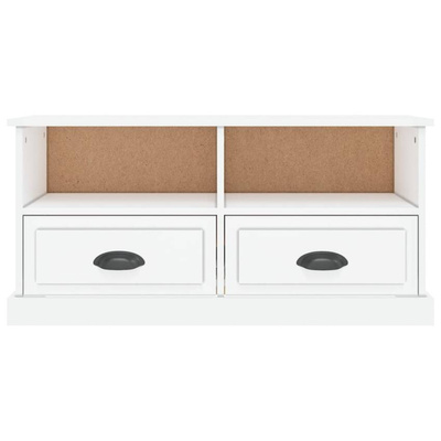 vidaXL Szafka pod TV, biała na wysoki połysk, 93x35,5x45 cm