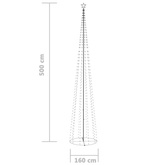vidaXL Choinka stożkowa, 752 niebieskich lampek LED, 160x500 cm