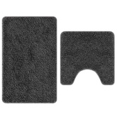 Zestaw mat łazienkowych antypoślizgowych 2 pcs Ciemnoszary PP