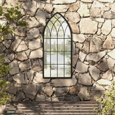 Lustro ogrodowe, czarne, 100x45 cm, żelazne vidaXL