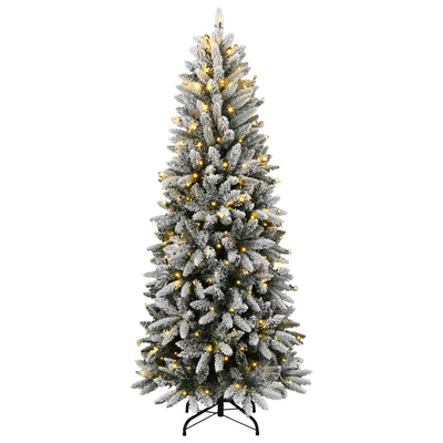 Sztuczna choinka z 300 lampkami LED, ośnieżona, 180 cm