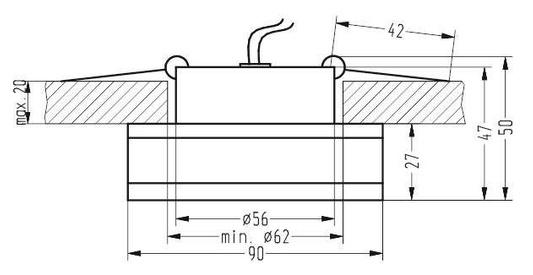 Oprawa stropowa aluminiowa satyna kwadrat MR16 50W SA-06 Candellux 2224558