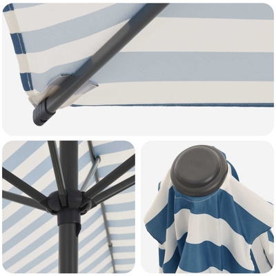 Parasol ogrodowy z podstawą 230 x 230 cm Poliester Prostokątny