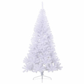 Sztuczna choinka z 300 diodami LED Biały 210 cm PVC i stal