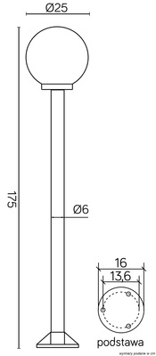 Lampa ogrodowa stojąca K 5002/1/K 250