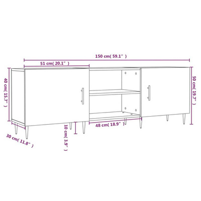 vidaXL Szafka pod TV, szarość betonu, 150x30x50 cm