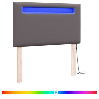 Wezgłowie LED Szary 100 cm Skóra ekologiczna