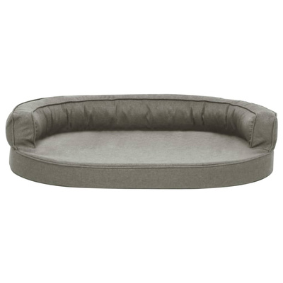 vidaXL Legowisko dla psa, 75x53 cm, wygląd lnu, szare