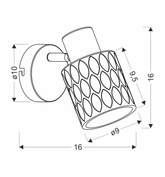 Lampa Kinkiet Czarny 1X40W E27 Klosz Dymiony Bill