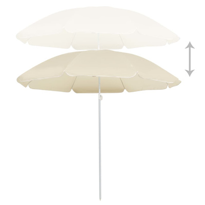 Parasol ogrodowy na stalowym słupku, piaskowy, 180 cm