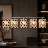 Lampa wisząca Classic pięciopunktowa z kryształkami nad stół do jadalni